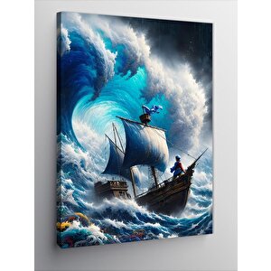 Kanvas Tablo Dalgalar Veya Kendi Tekne 100x140 cm
