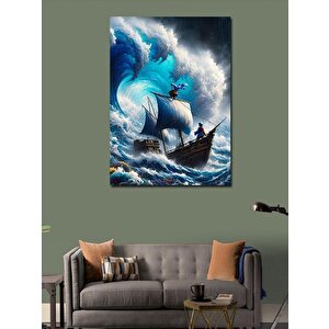 Kanvas Tablo Dalgalar Veya Kendi Tekne 100x140 cm