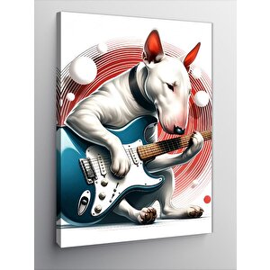 Kanvas Tablo Elektro Gitar Çalan Köpek 100x140 cm