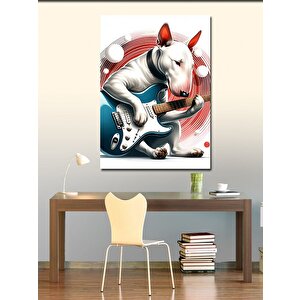 Kanvas Tablo Elektro Gitar Çalan Köpek 70x100 cm