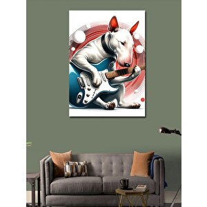 Kanvas Tablo Elektro Gitar Çalan Köpek 70x100 cm