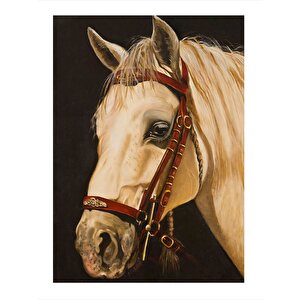 Beyaz Asil At Modern Mdf Tablo 35cm X50cm 35x50 cm