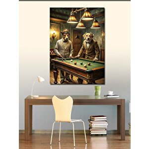 Kanvas Tablo Bilardo Oynayan Köpekler 70x100 cm