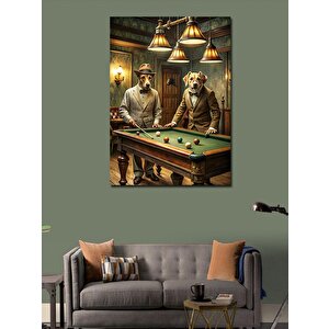 Kanvas Tablo Bilardo Oynayan Köpekler 70x100 cm
