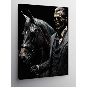 Kanvas Tablo İskelet Ve At 70x100 cm
