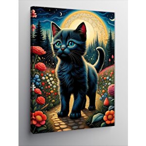 Kanvas Tablo Siyah Yavru Kedi