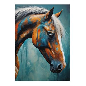 Boyalı At Mdf Tablo 35cm X50cm 35x50 cm