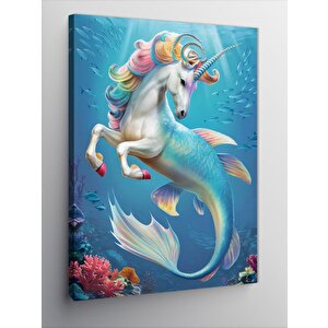 Kanvas Tablo Deniz Tek Boynuzlu Atı 70x100 cm