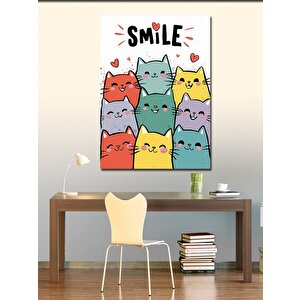 Kanvas Tablo Gülümseyen Kediler