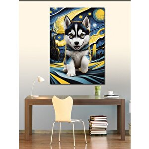 Kanvas Tablo Yavru Köpek Van Gogh Stili