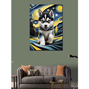Kanvas Tablo Yavru Köpek Van Gogh Stili