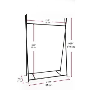Metal Dolap Konfeksiyon Askılığı Açık Gardırop