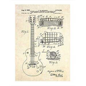 Elektro Gitar Anatomisi Tasarım Mdf Tablo 35cm X50cm 35x50 cm
