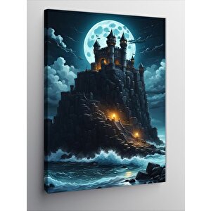 Kanvas Tablo Şato Ve Dolunay 70x100 cm