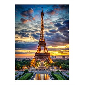 Eyfel Kulesi Paris Model Mdf Tablo 25cmx 35cm 25x35 cm