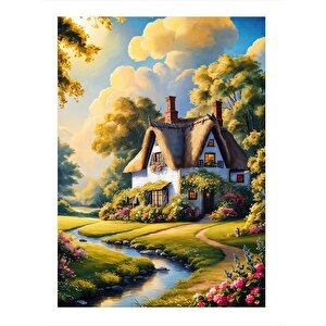 Köy Evi Hediyelik Ahşap Tablo 35cm X50cm 35x50 cm