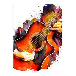 Akustik Gitar Art Mdf Tablo 35cm X50cm 35x50 cm