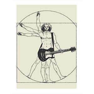 Gitaristin Anatomisi Modern Mdf Tablo 35cm X50cm 35x50 cm