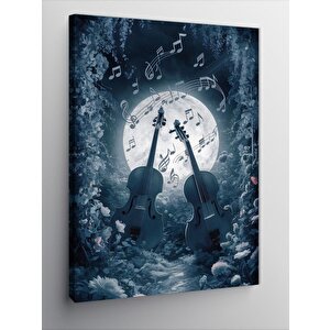 Kanvas Tablo Keman Ve Dolunay 70x100 cm
