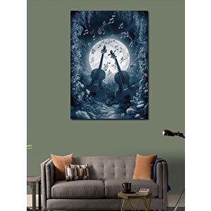 Kanvas Tablo Keman Ve Dolunay 70x100 cm