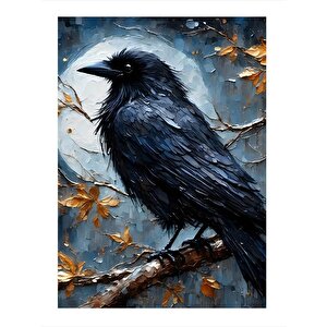 Dolunay İle Karga Tasarım Mdf Tablo 35cm X50cm 35x50 cm