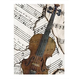 Keman Ve Notalar Modern Mdf Tablo 25cmx 35cm 25x35 cm