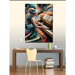 Kanvas Tablo Piyano Çalan Kadın 70x100 cm