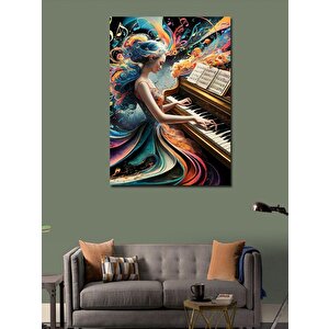Kanvas Tablo Piyano Çalan Kadın 70x100 cm