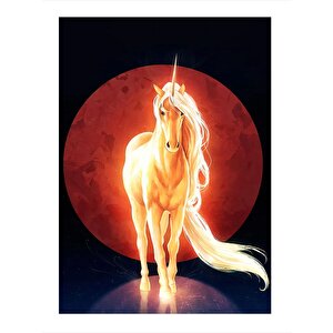 Güneş Ve Unicorn Model Ahşap Tablo 25cmx 35cm 25x35 cm