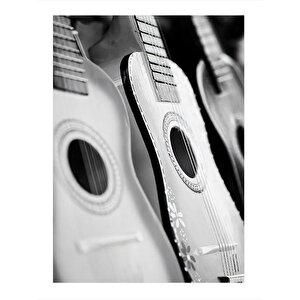 Akustik Gitarlar Tasarım Ahşap Tablo 25cmx 35cm 25x35 cm