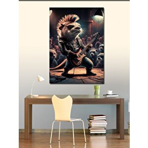 Kanvas Tablo Elektro Gitar Çalan Kirpi 100x140 cm