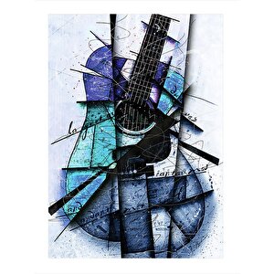 Akustik Gitar Modern Mdf Tablo 35cm X50cm 35x50 cm