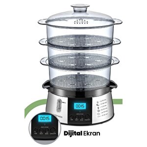 Biofit Led Ekranlı 120 Dakika Zaman Ayarlı 10 Lt Dijital Buharlı Pişirici Gm7268d
