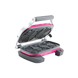 Aksu Vintage Waffle Makinesi Double Barbie Pembe