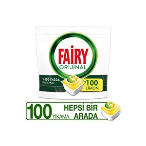 Fairy Hepsi Bir Arada 100 Yıkama Bulaşık Makinesi Deterjanı Tableti / Kapsülü Limon Kokulu