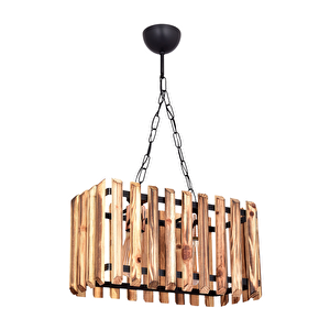 Çit İkili Ahşap Avize Aydınlatma - 45 Cm Genişlik, 70 Cm Yükseklik, Modern Ve Şık Tasarım