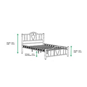 Argimo Orkide Çift Kişilik Ferforje Metal Karyola 140x190
