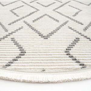 Cool Halı Vetrina 3609 Krem Yumuşak Doku Halı Kilim Salon Mutfak Kesme Yolluk Yuvarlak Makine Halı