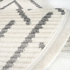 Cool Halı Vetrina 3609 Krem Yumuşak Doku Halı Kilim Salon Mutfak Kesme Yolluk Yuvarlak Makine Halı