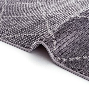 Cool Halı Vetrina 3606 Antrasit Yumuşak Dokulu Halı Kilim Salon Kesme Yolluk Dokuma Makine Halısı