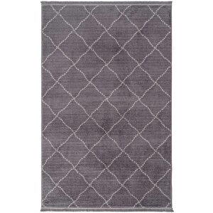 Vetrina 3606 Antrasit Yumuşak Dokulu Halı Kilim Salon Kesme Yolluk Dokuma Makine Halısı 80x350 cm