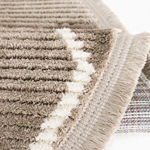 Cool Halı Vetrina 3608 Vizon Yumuşak Doku Halı Kilim Salon Mutfak Kesme Yolluk Dokuma Makine Halısı