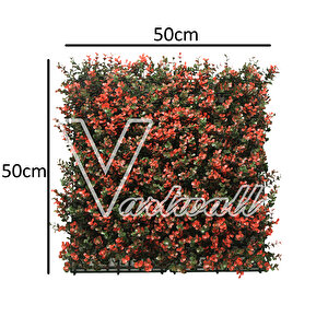 V-artwall Yapay Dikey Bahçe Dekoratif Duvar Kaplama Paneli Kırmızı 50*50cm