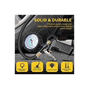 Basınç Göstergeli Lastik Şişirme 0-220psi/0-16bar