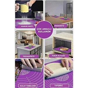Pratik Siyah Fırınlanabilir Büyük Boy Silikon Hamur Açma Ve Pişirme Matı Silpatı 65 X 45cm