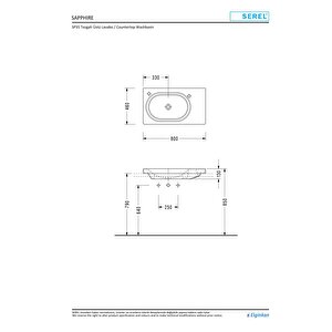 Sapphire 46x80 Cm Etajerli Dolap Mobilya Uyumlu Lavabo Sp35txs110h