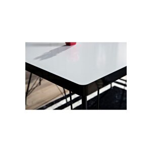 60x90 Ezgi 2 Kişilik Yemek Masası Takımı-mutfak Masası Takımı-beyaz Oval Kenar