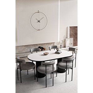 Vienna Teddy Sandalye 80x140 Yemek Masası Mutfak Masası 6 Kişilik Masa Sandalye Takımı