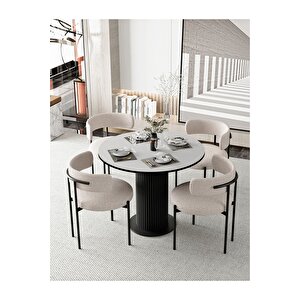 Rio 90x90 Lake Mdf Ptt Ayak Yuvarlak Mutfak Masası Takımı Yemek Masası Takımı