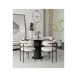 Rio 90x90 Lake Mdf Ptt Ayak Yuvarlak Mutfak Masası Takımı Yemek Masası Takımı
